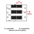 Brady 1" x 1-1/4" Black Wire Marking Sleeves, 3PS-750-2-BK-S-2 3PS-750-2-BK-S-2