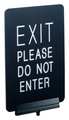Visiontron Signage, Engraved, 11x7 in., EXIT PLEASE SBB-711P2-01-BK