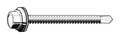 Zoro Select Self-Drilling Screw, 1/4" x 1-1/4 in, Zinc Plated Steel Hex Head Hex Drive, 100 PK U31702.025.0125