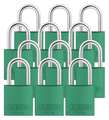 Abus Lockout Padlock, KA, Green, 2-17/32"H, PK12 72/30 KA X 12