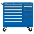 Kennedy Rolling Tool Cabinet, 15 Drawer, Blue, 39 in W 315XBL