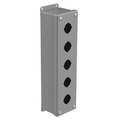 Nvent Hoffman Pushbutton Enclosure, 12.50 in H, 5 Holes E5PB
