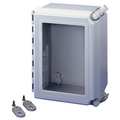 Nvent Hoffman Compression-Molded Fiberglass Enclosure, 14 in H, 12 in W, 8 in D, 12, 13, 4, 4X, Hinged A14128CHQRFGW