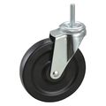 Zoro Select Swivel Stem Caster, Rubber, 5 in., 125 lb., Stem Dia.: 3/8 in 32J789