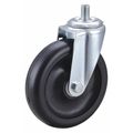 Zoro Select Swivel Stem Caster, Polyolfn, 5 in, 300 lb., Wheel Color: Black 32J883
