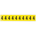 Brady Number Label, 4, 1-1/2in.Hx7/8in.W 3430-4