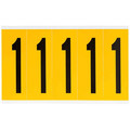 Brady Number Label, 1, 5in.Hx1-3/4in.W, Vinyl 1560-1