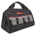 Westward Wide-Mouth Tool Bag, Black, Polyester, 21 Pockets 32PJ36