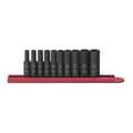 Gearwrench 10 Piece 1/4" Drive 6 Point Deep Impact SAE Socket Set 84908