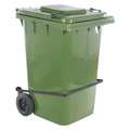 Vestil 95 Gal Square Trash Can, Green, Lift Up, HDPE TH-95-GRN-FL