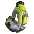 Caiman Hi-Vis Mechanics Gloves, L, Yellow/White 2919 L
