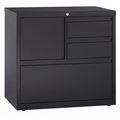 Lorell 30" W 3 Drawer Storage Center File, Black, A4/Legal/Letter 60933