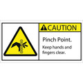 Tape Logic Tape Logic® Caution Pinch Point Rollers Durable Safety Label, 2" x 4", Multi-Color, 25/Roll DSL522