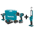 Makita Cordless Combination Kit, 3 Tools, 18V DC XT263M + DML801