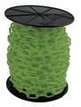 Zoro Select Plastic Chain, 2In x 125 ft., Green 50114