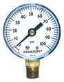 Ashcroft Pressure Gauge, 0 to 100 psi, 1/4 in MNPT, Plastic, Black 20W1005PH02L100#