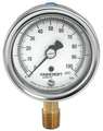 Ashcroft Pressure Gauge, 0 to 400 psi, 1/4 in MNPT, Stainless Steel, Silver 251009AW02L400#