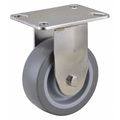Zoro Select Rigid NSF-Listed Plate Caster, TPR, 4 in., 275 lb. 33H932