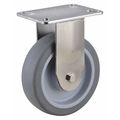 Zoro Select Rigid NSF-Listed Plate Caster, TPR, 5 in., 300 lb. 33H933