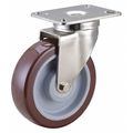 Zoro Select Swivel NSF-Listed Plate Caster, 450 lb., NSF-Listed Plate Type A 33H936