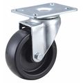 Zoro Select Swivel NSF-Listed Plate Caster, 300 lb., NSF-Listed Plate Type A 33J002
