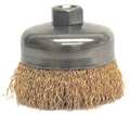 Weiler Crimped Wire Cup Wire Brush, 4", 0.020 " 93816