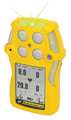 Bw Technologies Multi-Gas Detector, 4 Gas, North America, CO, H2S, LEL, O2, Yellow QT-XWHM-A-Y-NA