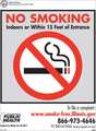 Zing No Smoking Sign, Illinois, 14 in H, 10" W, Plastic, Rectangle, English, 2850 2850