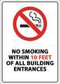 Zing No Smoking Sign, 10" H, 7 in W, Rectangle, English, 1876A 1876A