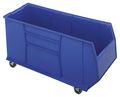 Quantum Storage Systems 300 lb Mobile Storage Bin, Polypropylene, 16 1/2 in W, 17 1/2 in H, 41 7/8 in L, Blue QRB176MOBBL
