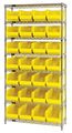 Quantum Storage Systems Steel, Polypropylene Bin Shelving, 36 in W x 74 in H x 14 in D, 8 Shelves, Yellow WR8-240YL