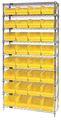 Quantum Storage Systems polypropylene Bin Shelving, 36 in W x 74 in H x 12 in D, 9 Shelves, Yellow WR9-207YL