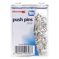 Oic Push Pins, PlasticBx, Cr, PK100 92707