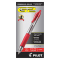 Pilot Pen, Gel, G2, Ultra Fine, Rd, PK12 31279