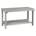 Little Giant Leveling Feet Work Benches with Back and End Stops, Steel, 60" W, 27" to 41" Height, 5000 lb. WSL2-2460-AH