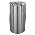 Glaro 33 gal Round Trash Can, Satin Aluminum, 20" Dia, Swing, Aluminum TA2035-SA-SA