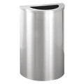 Glaro 14 gal Half-Round Trash Can, Satin Aluminum, 18 in Dia, Open Top, Aluminum 1891-SA-SA