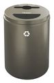 Glaro 33 gal Round Recycling Bin, Open Top, Bronze Vein, Steel, 2 Openings MT-2032BV-BV-R/T