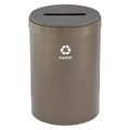 Glaro 41 gal Round Recycling Bin, Open Top, Bronze Vein, Steel, 1 Openings P-2042BV-BV-P