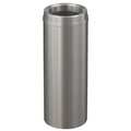 Glaro 6 gal Round Wastebasket, Satin Aluminum, 9 in Dia, Open Top, Aluminum F924-SA-SA