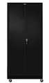 Hallowell Solid Door Storage Cabinet, 48 in W, 78 in H, 24 in D, Black 825S24MA-ME