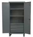 Durham Mfg 12 ga. ga. Steel Storage Cabinet, 36 in W, 78 in H, Stationary HDCD243678-3B95