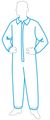 Zoro Select Collared Disposable Coveralls, 2XL, 25 PK, White, SMS/Spunbonded Polypropylene, Zipper 191252X