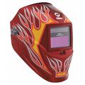 Miller Electric Welding Helmet, Shade 8 to 13, Red 256168