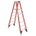 Werner 8 ft Fiberglass Twin Platform Stepladder, 300 lb Capacity PT7406