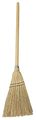 Tough Guy 7 in Sweep Face Broom, Soft/Stiff Combination, Natural, Tan, 28 in L Handle 34F929