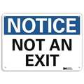 Lyle Not An Exit Sign, English, 14" W, 10" H, Recycled Aluminum, White U5-1430-RA_14X10