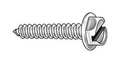 Zoro Select Sheet Metal Screw, #7 x 1/2 in, Zinc Plated Steel Hex Head Slotted Drive, 100 PK U28100.015.0050