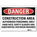 Lyle Danger Sign, 10 in H, 14 in W, Reflective Sheeting, Horizontal Rectangle, English, U3-1254-RD_14X10 U3-1254-RD_14X10