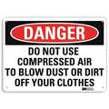 Lyle Danger Sign, 10 in H, 14 in W, Plastic, Horizontal Rectangle, English, U3-1373-NP_14X10 U3-1373-NP_14X10